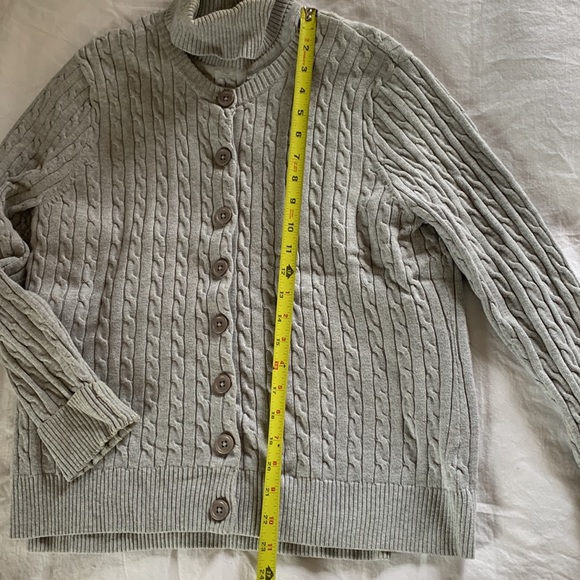 PRIA | M | 2 pieces set Grey cable knit style sweater 100% cotton long sleeves - Picture 3 of 6
